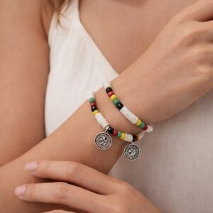 Handcrafted One Of A Kind Set Of Two Beaded Bracelets